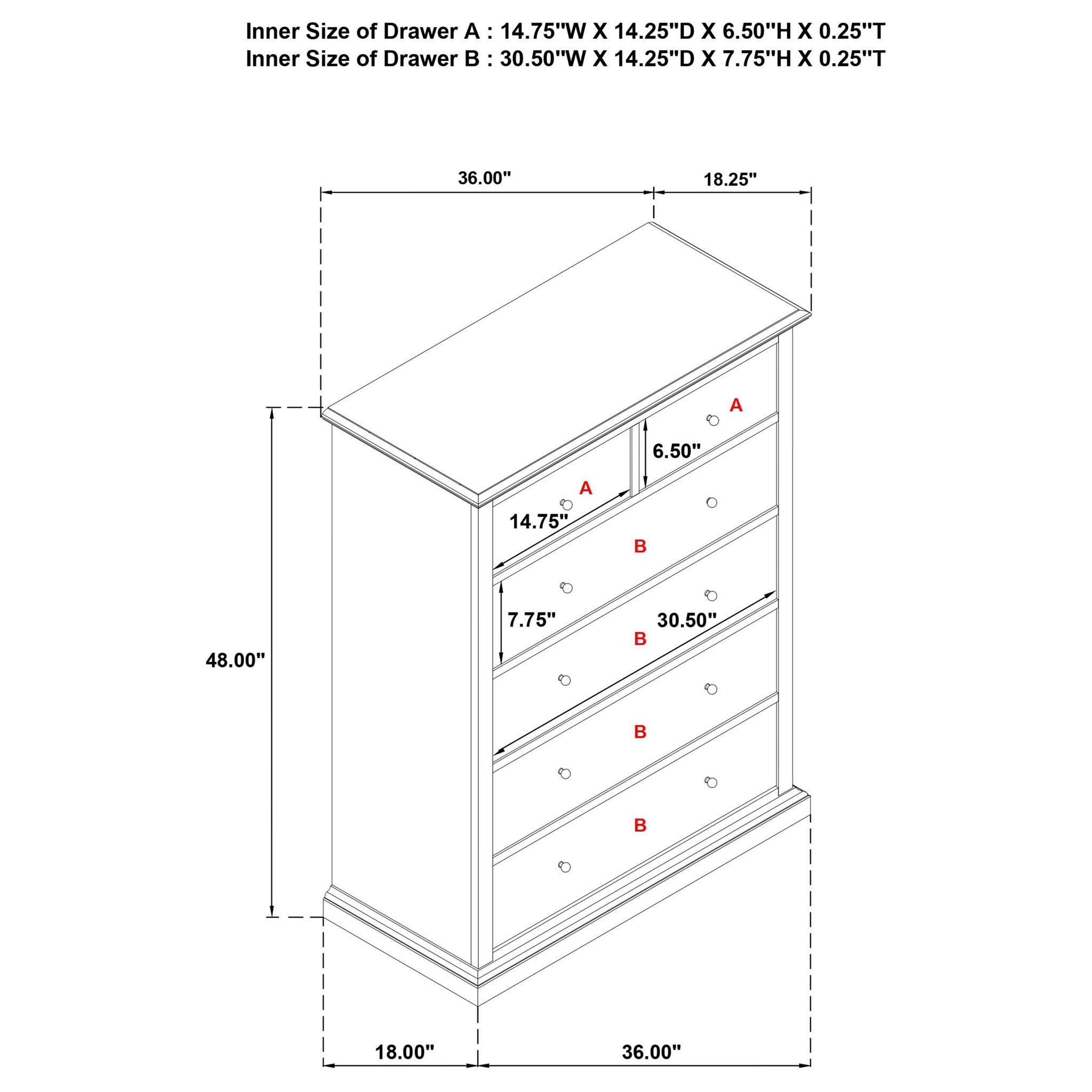 Sumerlin 6-drawer Bedroom Chest of Drawers White