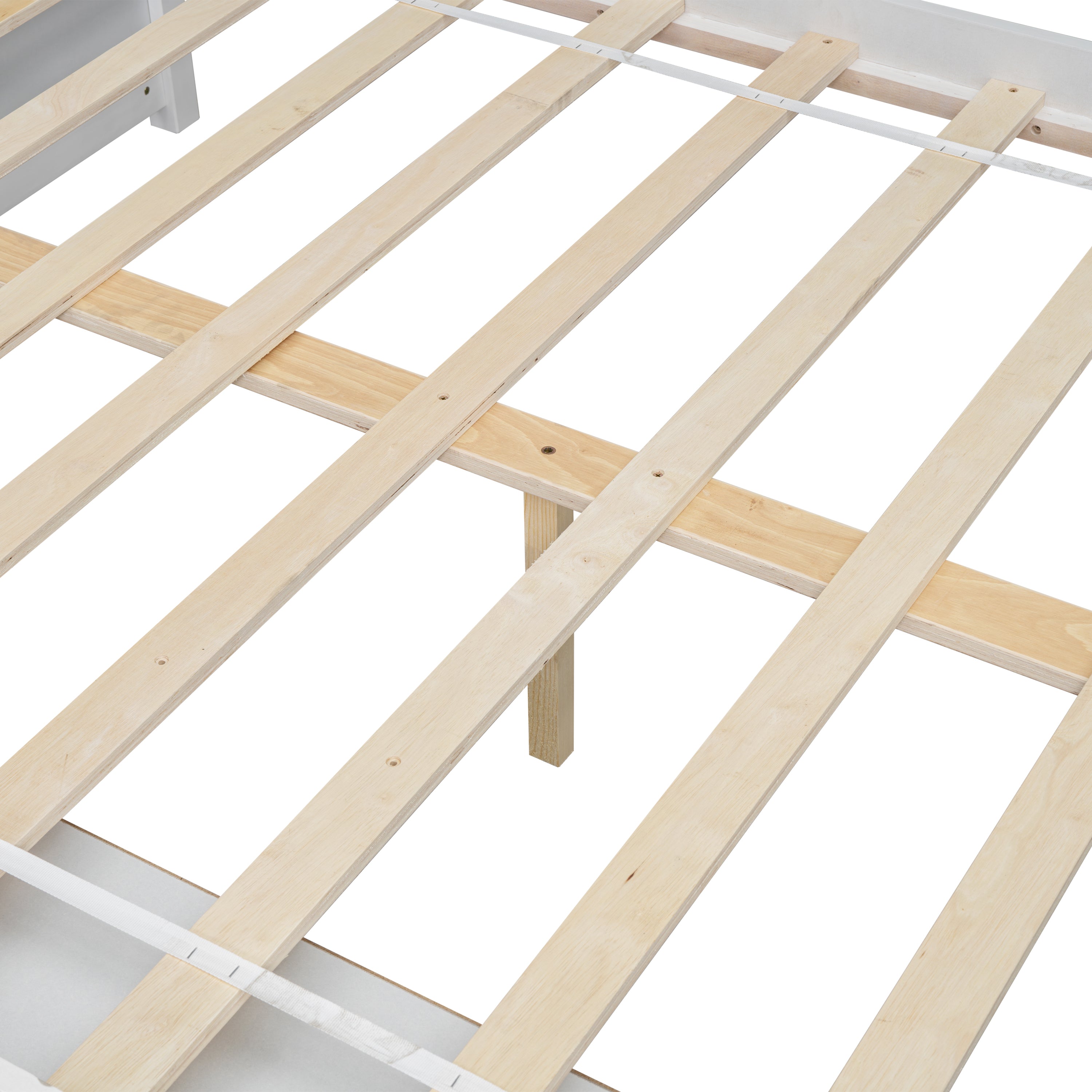 Full House Bed with Roof Frame, Bedside-shelves, Under Bed Storage Unit,White - Atlantic Fine Furniture Melbourne FL