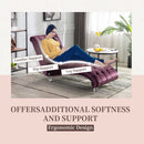 Velvet Chaise Lounge Indoor, Button Tufted Upholstered Chaise Lounge Chair With Pillow