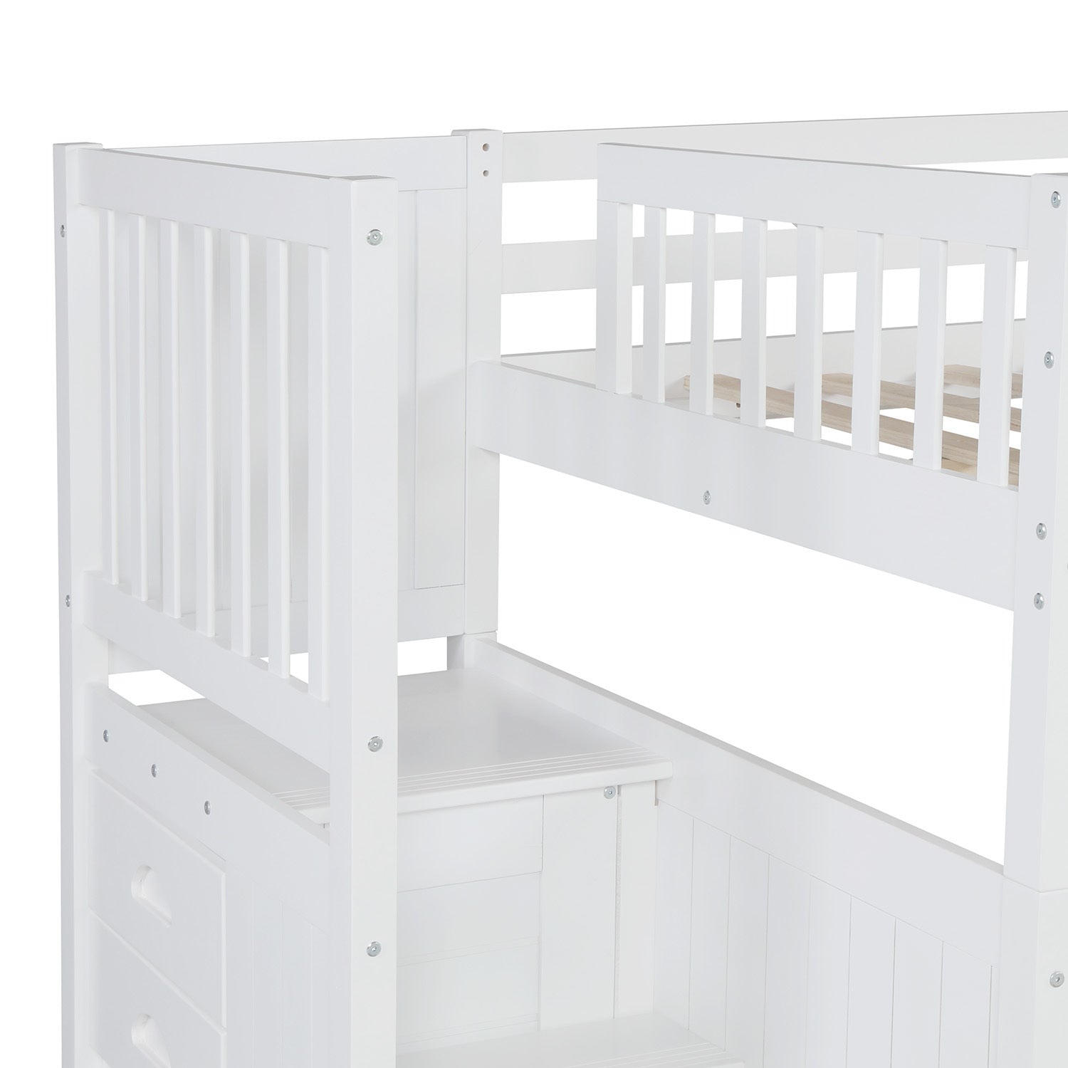 Full over Full Bunk Bed with Twin Size Trundle, White (old sku: LT000026AAK ) - Atlantic Fine Furniture Melbourne FL