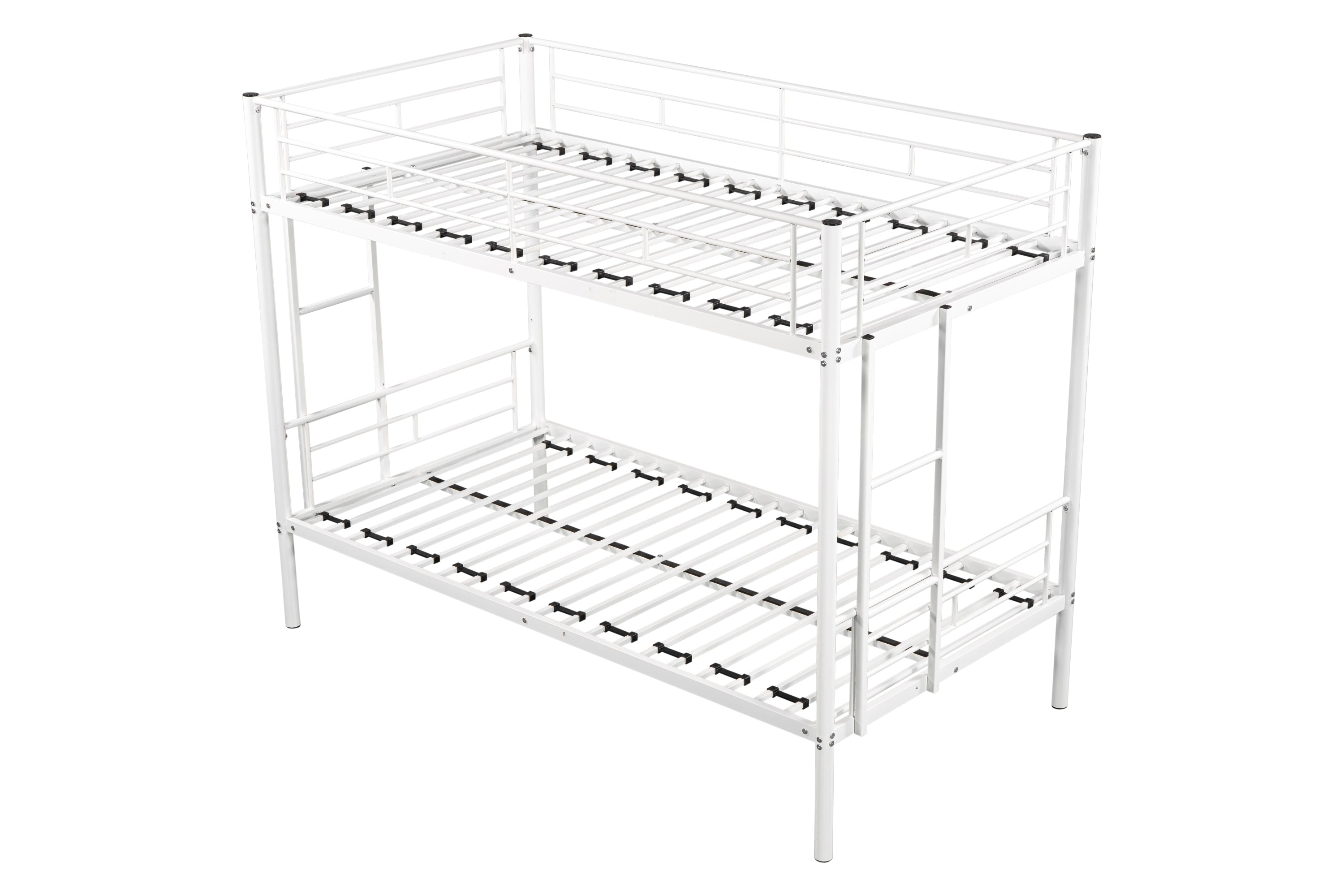 Metal Twin over Twin Bunk Bed/ Heavy-duty Sturdy Metal/ Noise Reduced Design/ Safety Guardrail/ 2 Side Ladders/ CPC Certified/ No Box Spring Needed