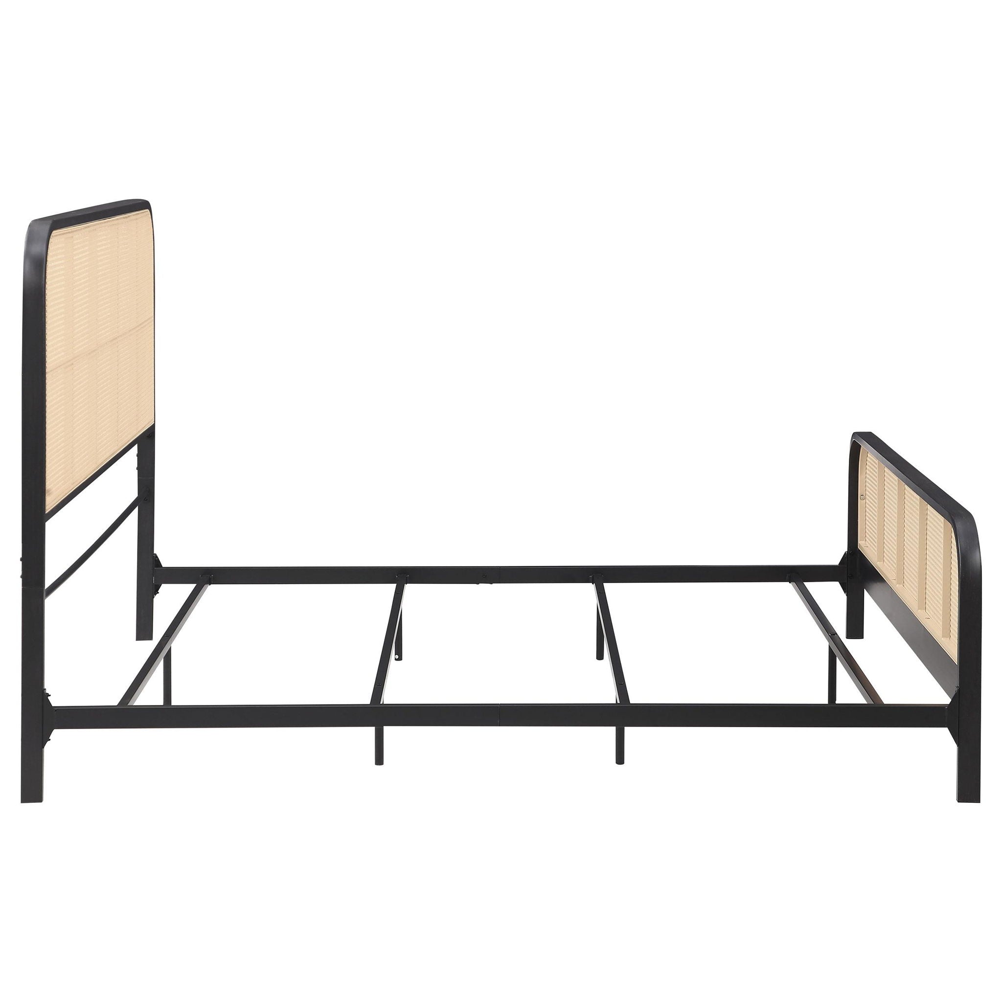 Lanewood Open Cane Webbing Metal Eastern King Bed Black