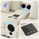 Sectional With Bluetooth Speakers L Shaped Couch With Console USB Charger, Cup Holders Storage Ottoman Deep And Wide Seat Cloud Sofa