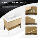 Modern Bathroom Vanity Combo With Single Resin Sink And Storage Cabinet