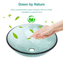 Vessel Sink With Trim, Round Bowl, Pop Up Drain (No Faucet) - Green