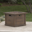 Outdoor Patio Square Gas Burning Mgo Fire Pit, Tank Inside, 40000 Btu
