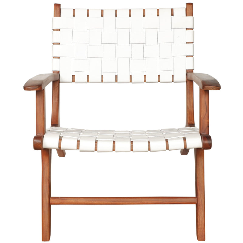 Melody - Strap Leather Teak Wood Lounge Chair