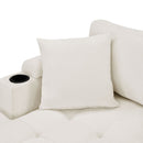 U Shaped Sectional Sofa, Corner Living Room Couch With Built In Cup Holders, Storage, USB Ports