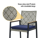 5 Piece Patio Dining Table Set, Acacia Wood Table Top With Umbrella Hole