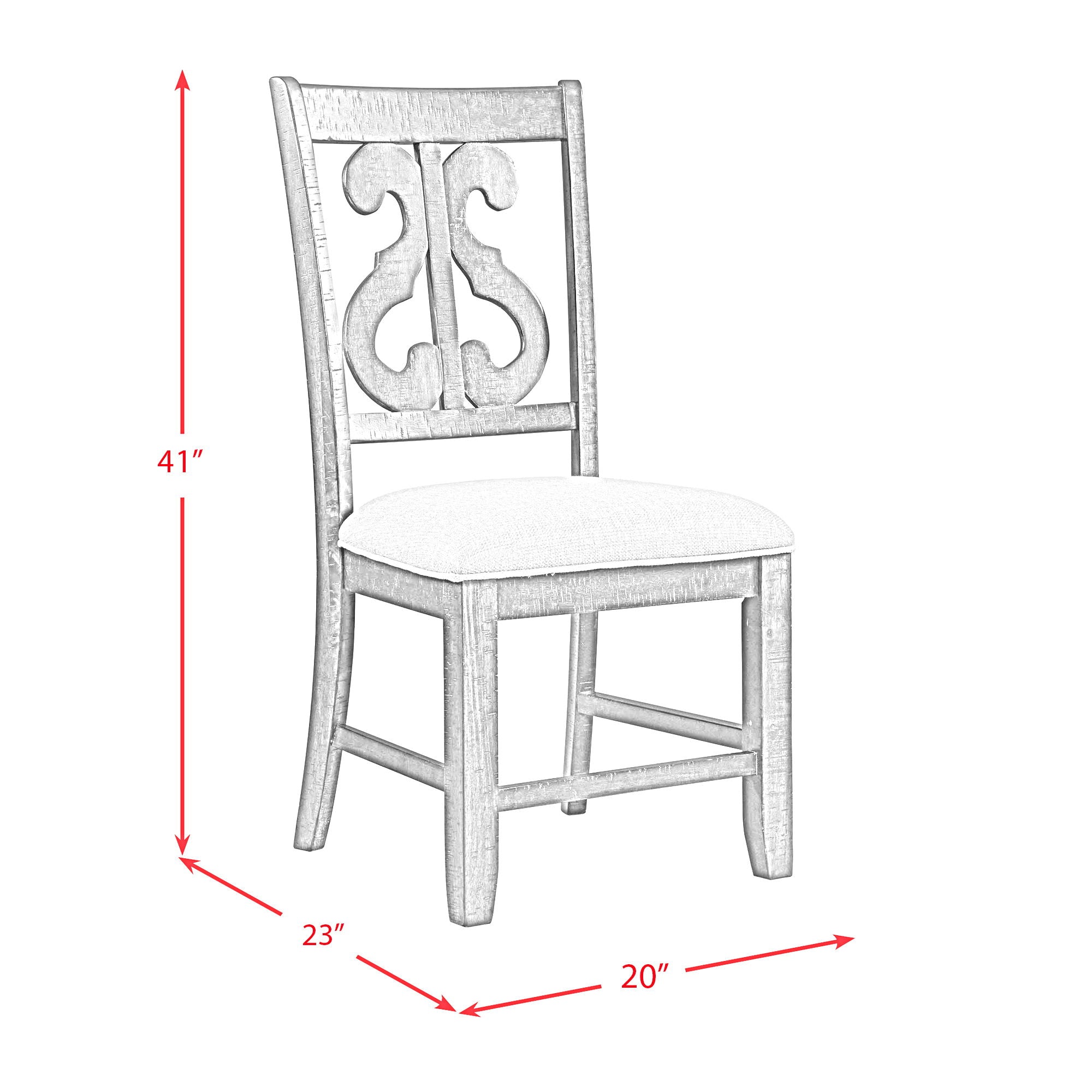 Stone Wooden Swirl Back Side Chair (Set of 2) in Dark Brown by Elements International, view 21