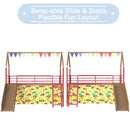 Jack - House Loft Bed With Slide And Curtain Set