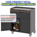 Sturdy And Durable Metal Tool Cabinet For Garage With Wheels Mobile Heavy Duty Storage Cabinet With 1 Drawer And 2 Locking Doors