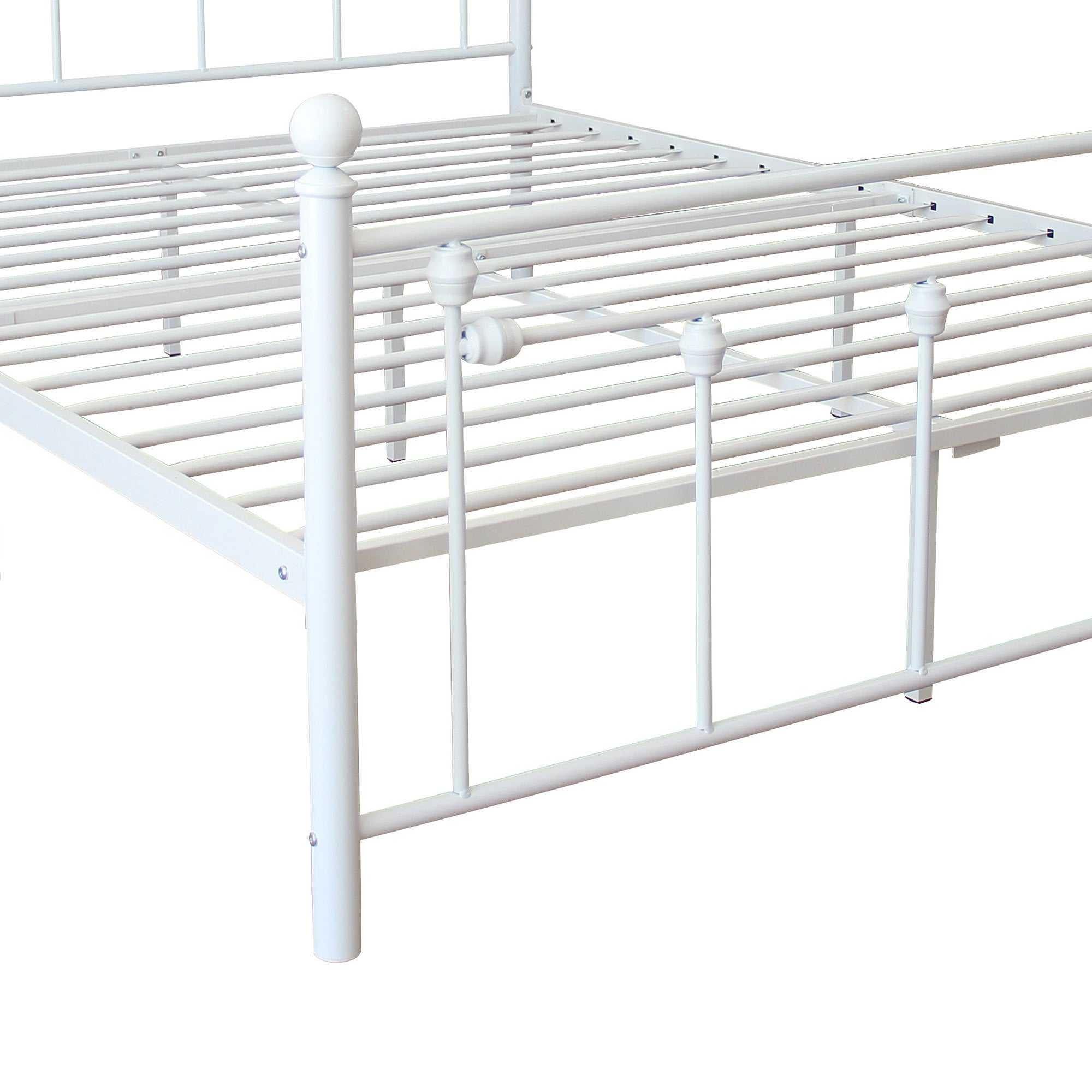 Queen Size Metal Bed Frame with Headboard and Footboard (White) - Atlantic Fine Furniture Melbourne FL