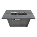 Sleek Outdoor Gas Fire Pit Table With Durable Construction And Lid - Gray
