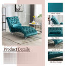 Velvet Chaise Lounge Indoor, Button Tufted Upholstered Chaise Lounge Chair With Pillow