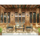 4 Piece Patio Furniture Set With Acacia Wood Table Top And Cushions