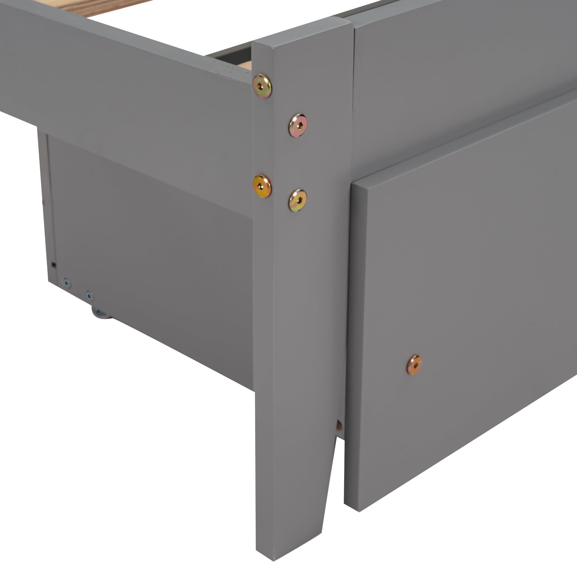Queen Size Platform Bed with Drawers, Gray(New SKU:WF288469AAE) - Atlantic Fine Furniture Melbourne FL