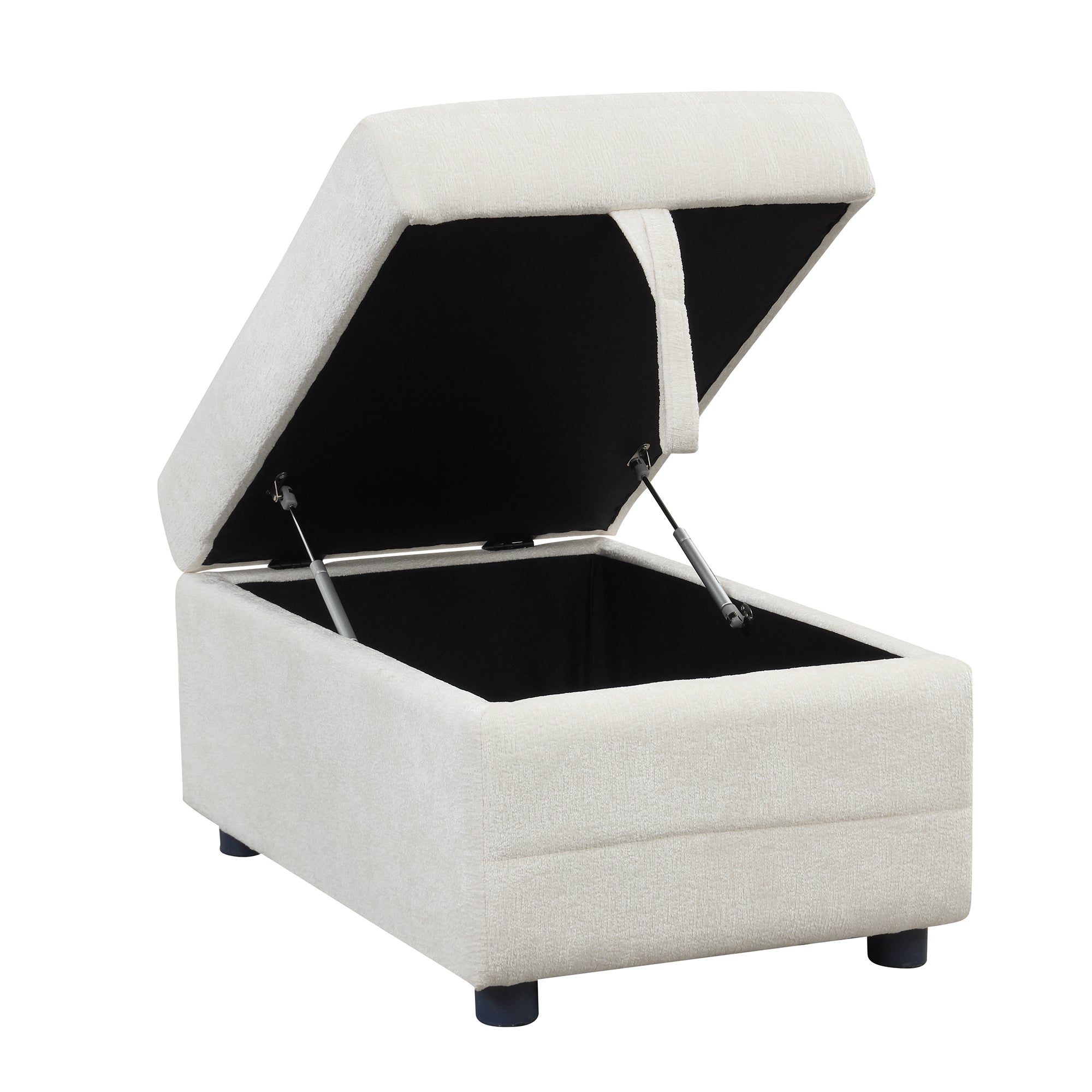 Free-Combined Sectional Sofa 5-seater Modular Couches with Storage Ottoman, 5 Pillows for Living Room, Bedroom, Office, Cream