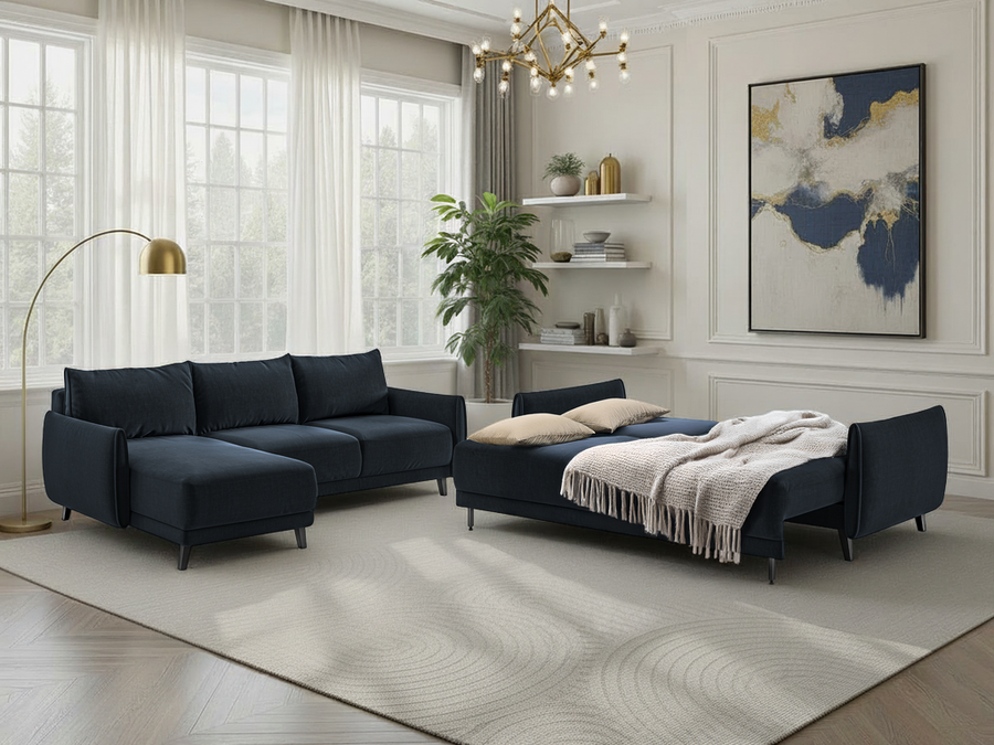 Dolphin Full XL Sleeper with Reversible Storage Chaise - Atlantic Fine Furniture Melbourne FL