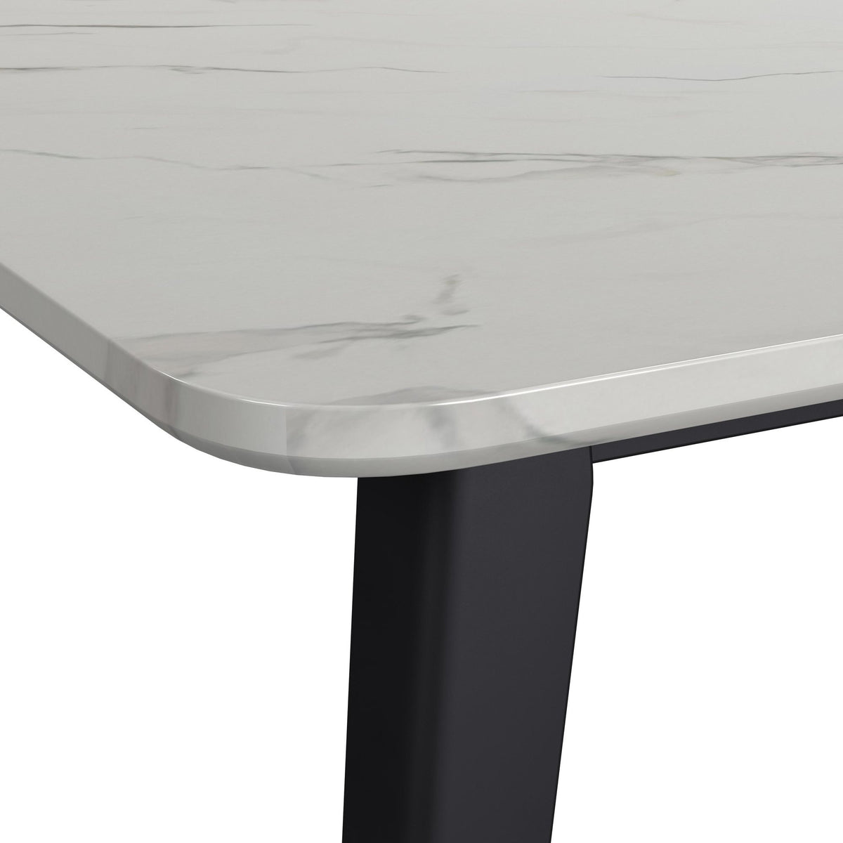 Marlene Dining Table With White Faux Marble Top in White by Elements International, view 7