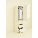 Elise - Modular Wood Closet System With Mirror In Versatile Storage Solution - White