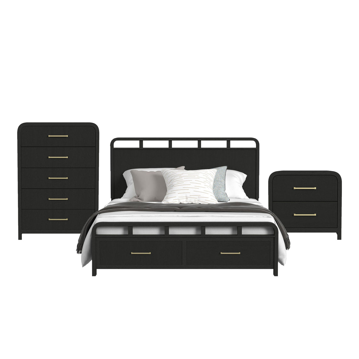 Ridgemont Storage Bedroom Set in Black by Elements International, view 28