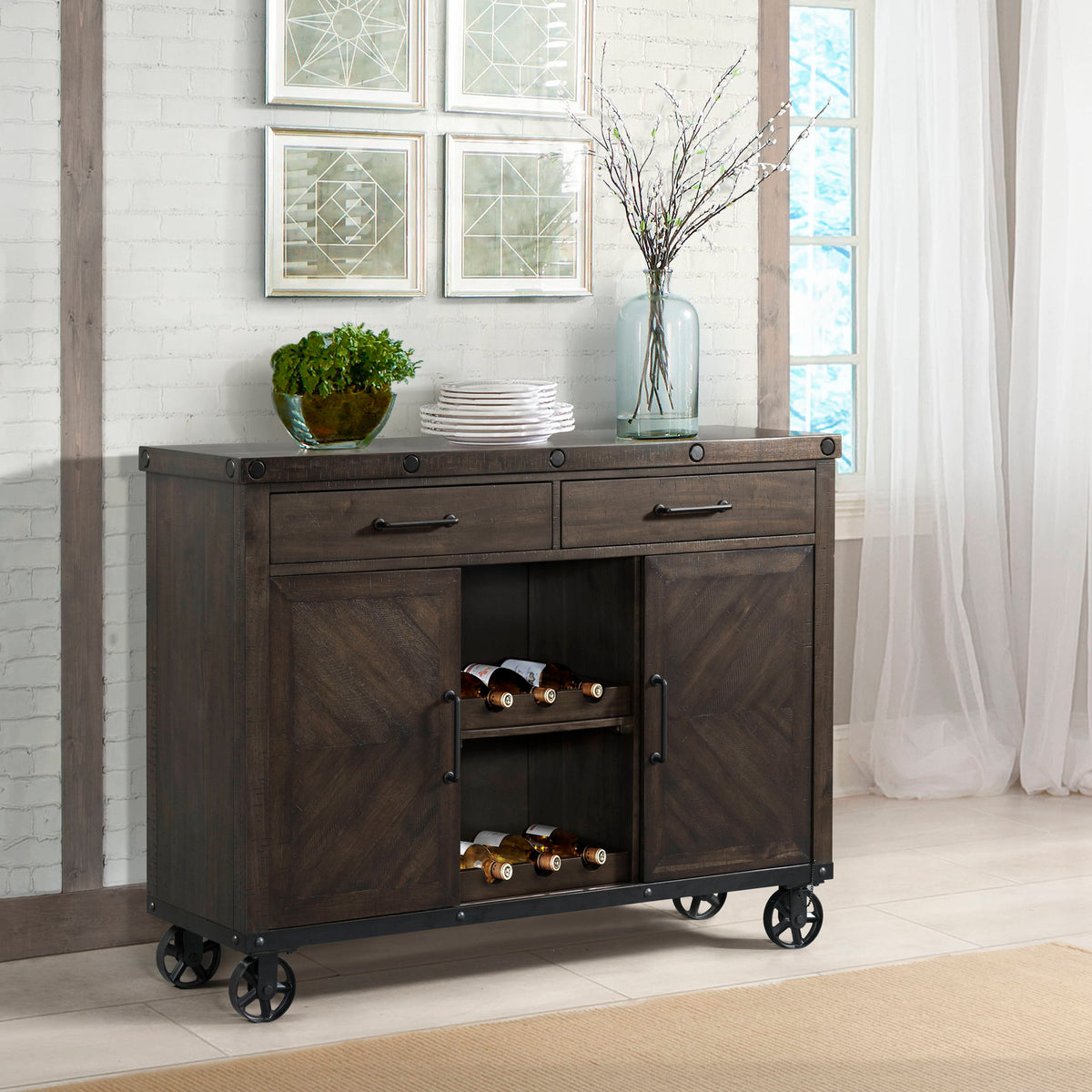 Colorado Server in Dark Brown by Elements International, view 11