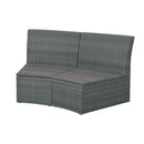 10 Piece Outdoor Sectional Half Round Patio Rattan Sofa Set
