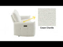 Lalisa - Power Motion Recliner With USB Port - Cream Chenille