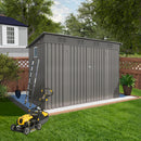 Outdoor Storage Shed 4 X 9 Ft With Sloping Roof And Vents For Garden And Patio - Gray