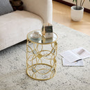 Modern Side Table With Mirror Top And Metal Frame - Gold / Clear