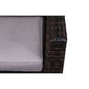 Wide Hand Patio Sectional With Cushions - Brown