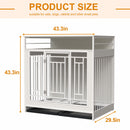 Wooden Dog Crate Furniture With Divider And Storage - White
