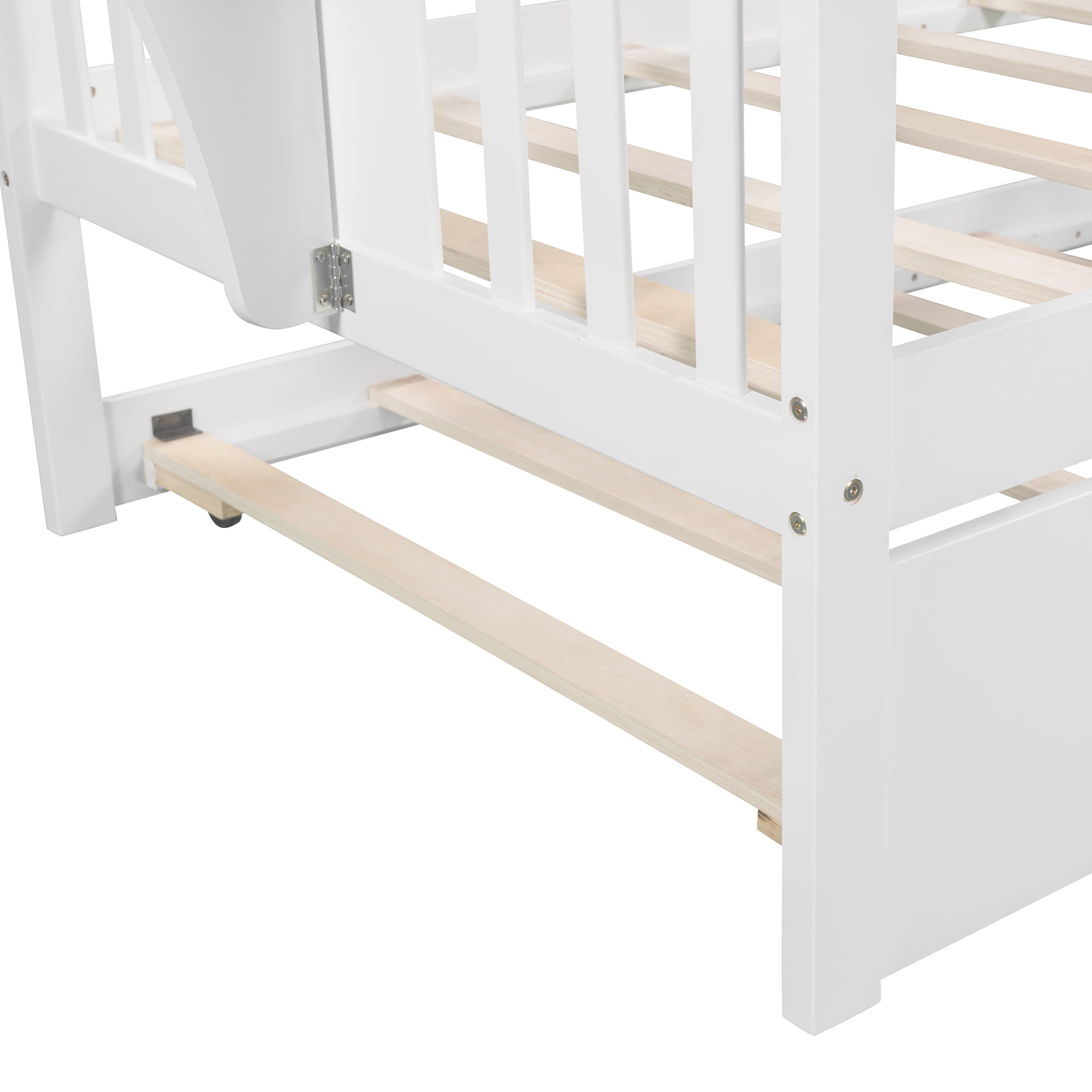 Twin Wooden Daybed with Trundle Bed , Sofa Bed for Bedroom Living Room, White - Atlantic Fine Furniture Melbourne FL