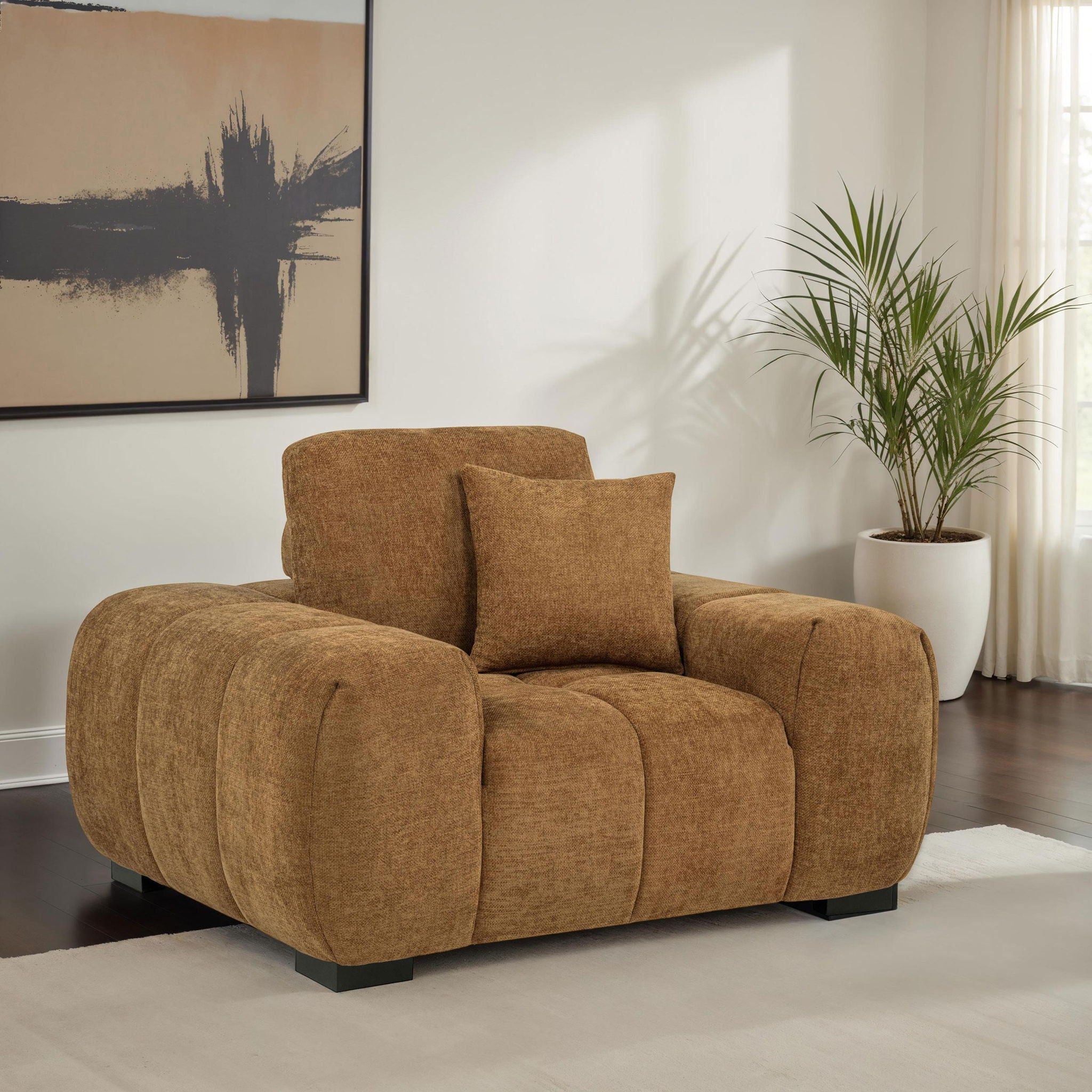 Octavia Upholstered Track Arm Accent Chair Amber - Atlantic Fine Furniture Melbourne FL