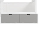 Daybed With Storage Shelves And Lockers, Multi Functional Bed With Study Desk And Matching Stool