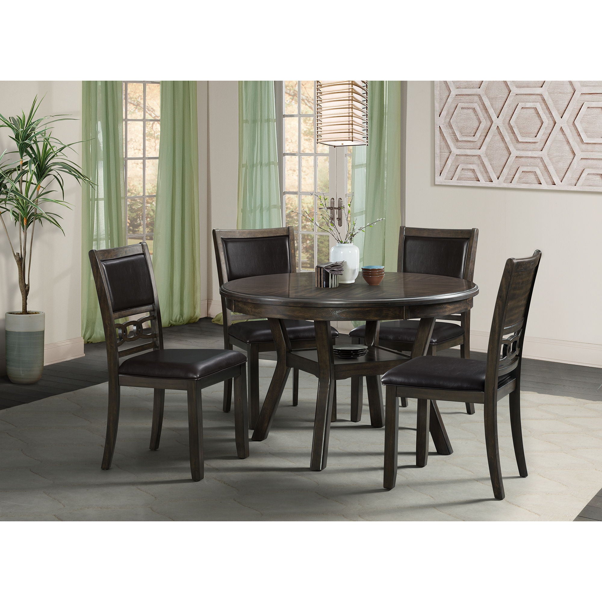 Amherst Standard Height Dining Set in Dark Brown by Elements International, view 2