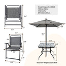 Outdoor Patio Dining Set For 4 People, Metal Patio Furniture Table And Chair Set With Umbrella - Black