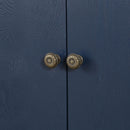 Refined Industrial 4 Door Credenza With Arc Legs & Bronze Clasps