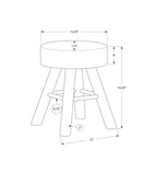 Ottoman, Pouf, Footrest, Foot Stool, Round Velvet, Natural Wood Legs, Contemporary, Modern