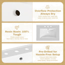 Bathroom Vanity With Handwoven Rattan Doors, Resin Basin - Natural Wood