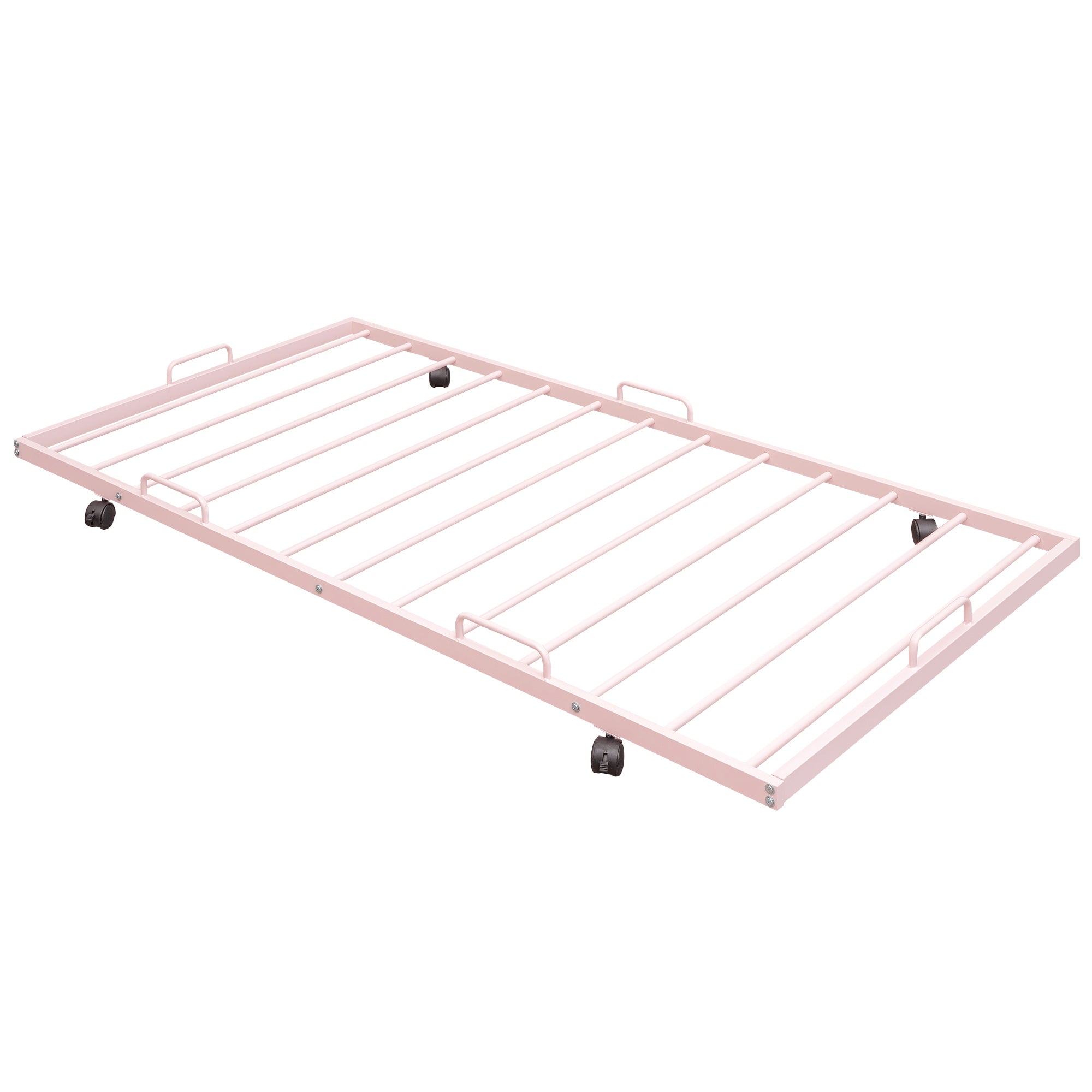 Twin Size Kids House Bed With Trundle, Metal House Bed Pink