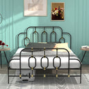 Ola Metal Bed, Black with Gold Detail, Full