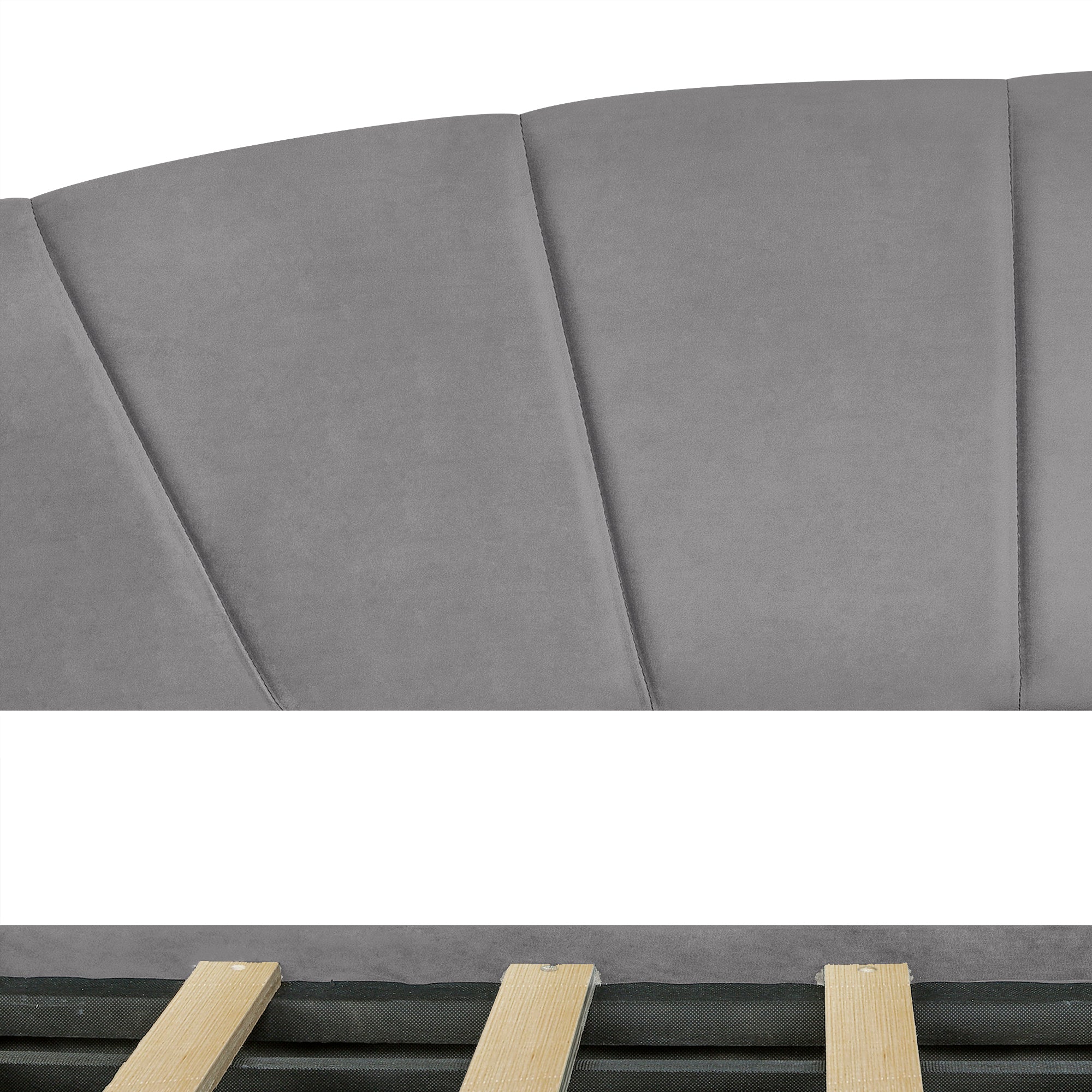 Upholstered daybed Twin Size with Two Drawers and Wood Slat ,Gray - Atlantic Fine Furniture Melbourne FL