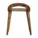 Woven Raised Back Stool - Oak