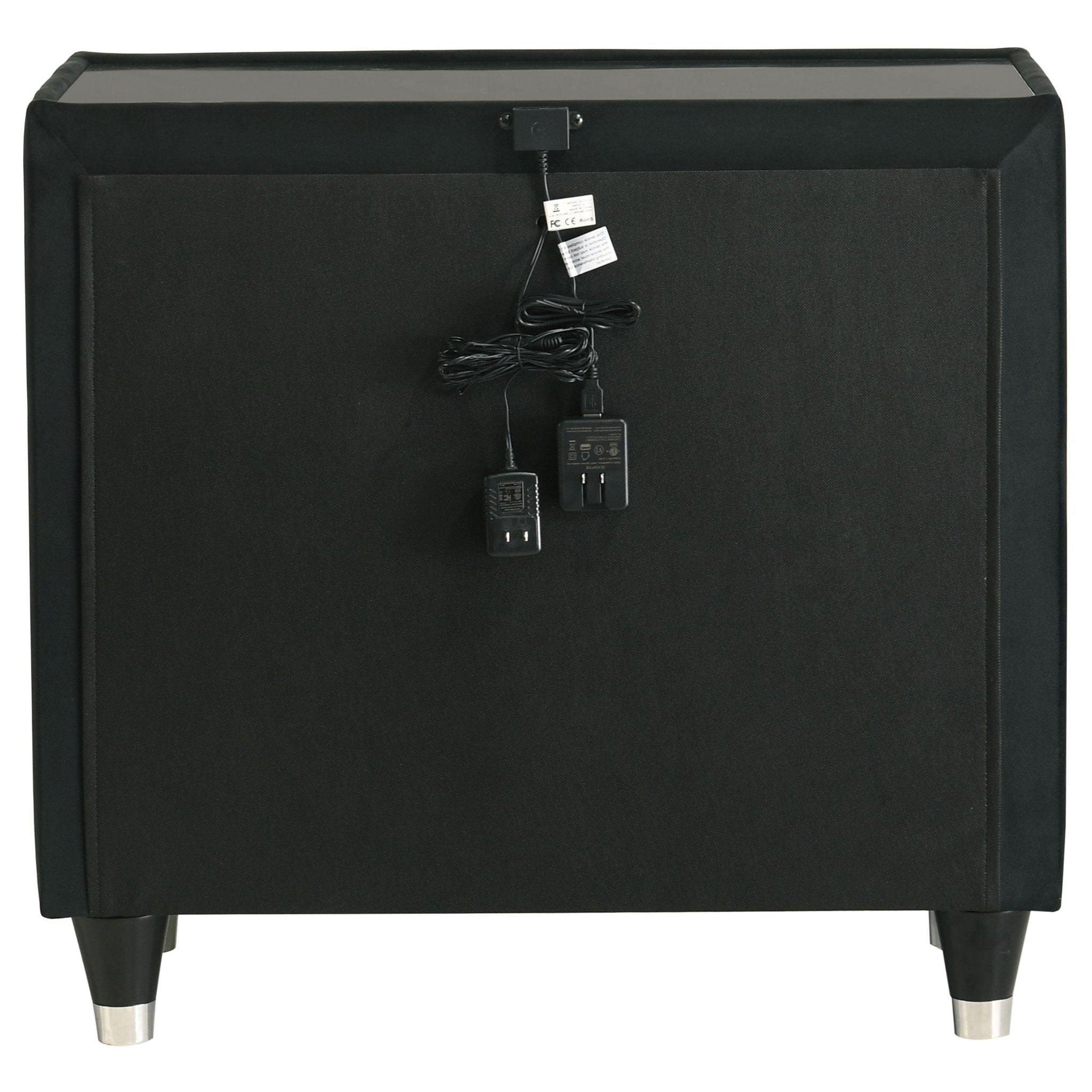Lorient 2-drawer LED Nightstand with USB Black