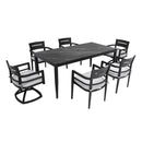 Modern Outdoor Patio Dining Set With Table And Chairs With Sunbrella Cushions