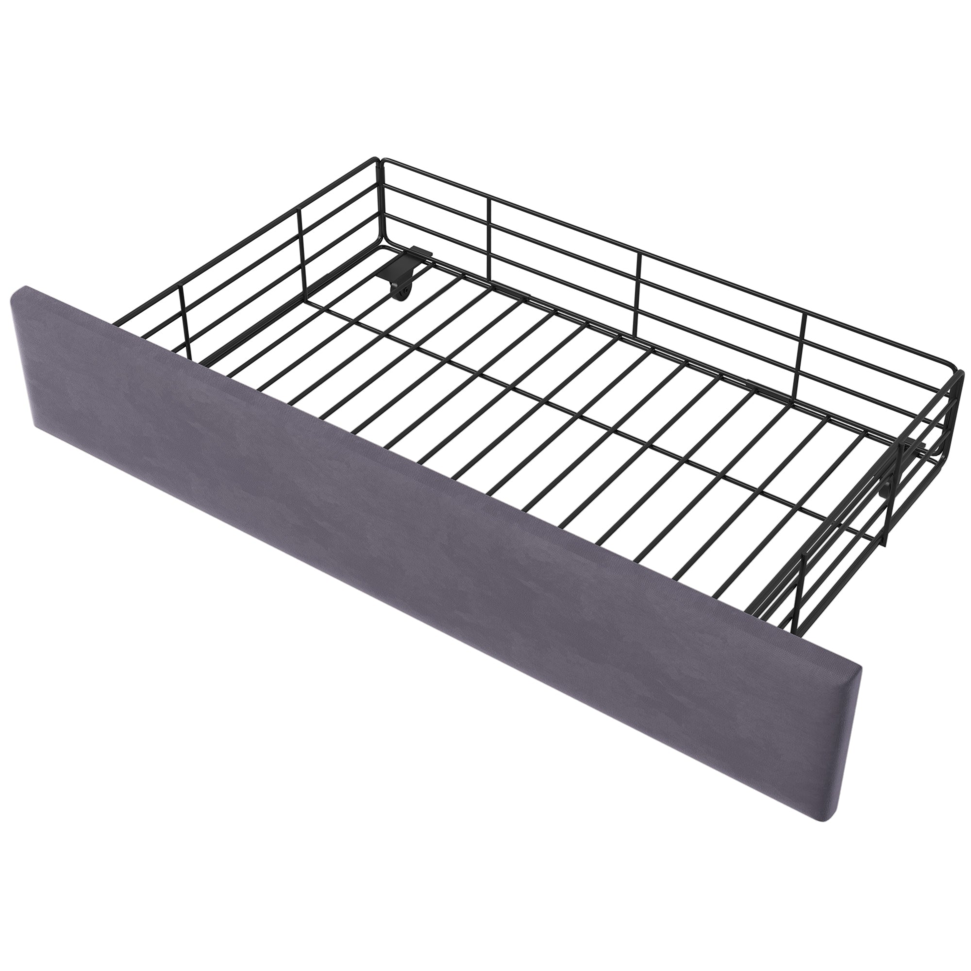 Full Size Upholstered Platform Bed with LED Lights and 4 Drawers, Stylish Irregular Metal Bed Legs Design, Gray - Atlantic Fine Furniture Melbourne FL