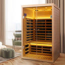 Low EMF, Wide Space Hemlock Double Doors Great Glass Luxury Indoor Far Infrared Sauna Room