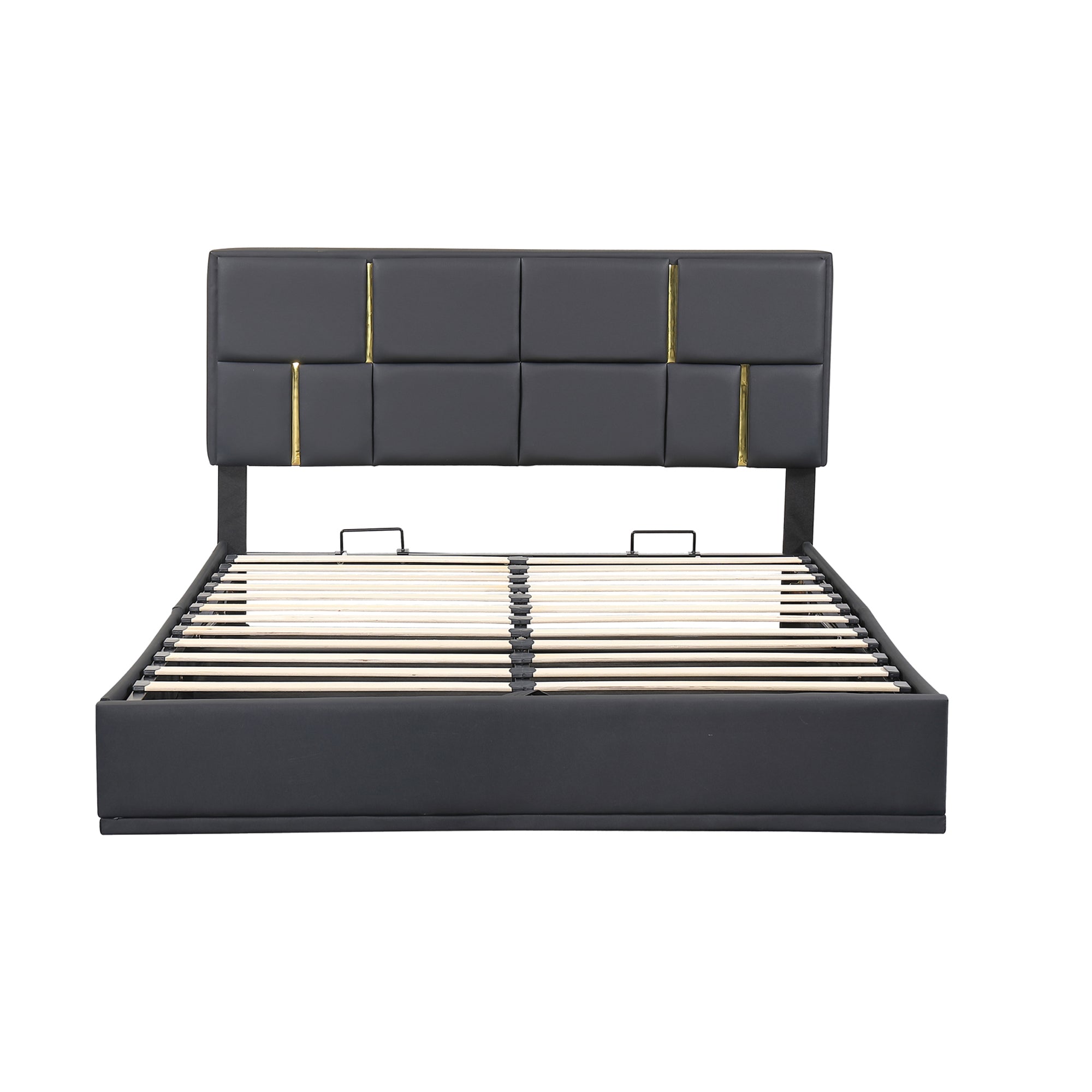 Queen Size Upholstered Platform Bed with Hydraulic Storage System,No Box Spring Needed,Black - Atlantic Fine Furniture Melbourne FL